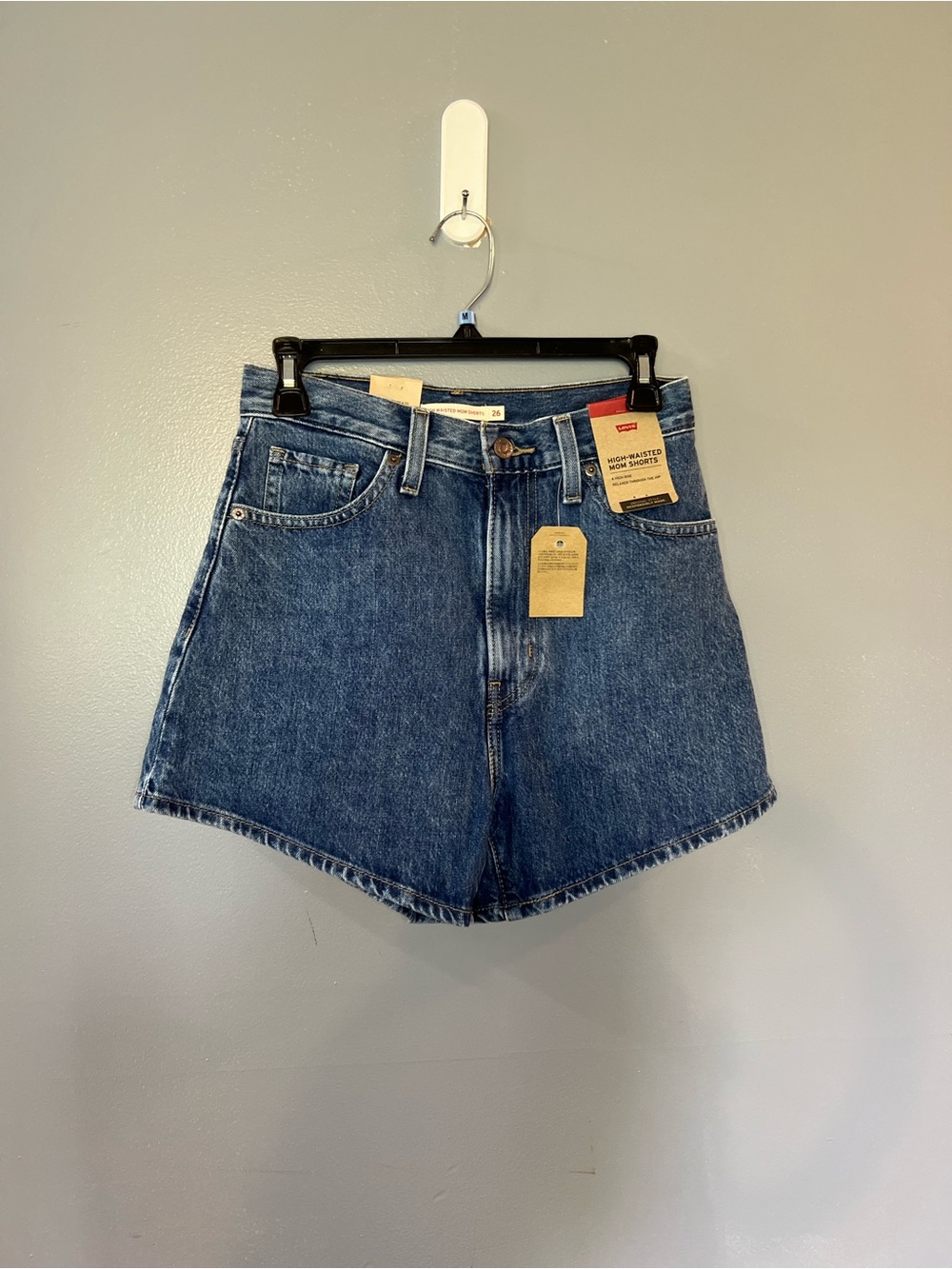 Levi's Dark Blue High-Waisted mom Denim Shorts size 26 NWT